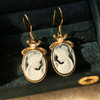 S925 Silver 18k Gold-plated Colorful Agate Relief Earring For Women Girls Vintage Beauty Girl Dangle Earrings Fashion Jewelry S925 Silver 18k Gold-plated Colorful Agate Relief Earring For Women Girls Vintage Beauty Girl Dangle Earrings Fashion Jewelry