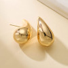 Vintage Gold Color Plated Chunky Dome Drop Earrings for Women Glossy Stainless Steel Thick Teardrop Earring Jewelry Wholesale