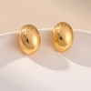 Vintage Gold Color Plated Chunky Dome Drop Earrings for Women Glossy Stainless Steel Thick Teardrop Earring Jewelry Wholesale