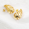 Vintage Gold Color Plated Chunky Dome Drop Earrings for Women Glossy Stainless Steel Thick Teardrop Earring Jewelry Wholesale