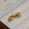 Stainless Steel Gold Color Chunky Dome Water Drop Earring for Women Vintage Glossy Thick Teardrop Hoops Earrings Jewelry