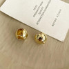 Stainless Steel Gold Color Chunky Dome Water Drop Earring for Women Vintage Glossy Thick Teardrop Hoops Earrings Jewelry