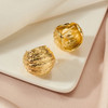 Stainless Steel Gold Color Chunky Dome Water Drop Earring for Women Vintage Glossy Thick Teardrop Hoops Earrings Jewelry