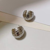 Stainless Steel Gold Color Chunky Dome Water Drop Earring for Women Vintage Glossy Thick Teardrop Hoops Earrings Jewelry