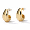 Vintage Chunky Dome Drop Earrings For Women Gold Color Stainless Steel Thick Teardrop Earring Valentine's Wedding Jewelry Gift