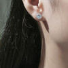 NeeTim Moissanite Stud Earrings for Women S925 Sterling Silver White Gold Plated Diamond Earring Ear Studs Wedding Fine Jewelry