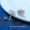 BIJOX STORY 0.5-2ct Moissanite Screw Stud Earrings D Color 925 Sterling Silver Diamond Earrings For Women Wedding Fine Jewelry