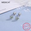 18k Plated 0.2-2ct Moissanite Stud Earrings for Women Solid 925 Sterling Silver Lab Diamond Screw Back Ear Stud Jewelry