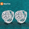 NeeTim 1ct 6.5mm Moissanite Earrings for Women S925 Sterling Silver with 18k Gold Plated Diamond Ear Studs Wedding Party Jewelry