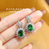 High Quality Oval Cut Lab Emerald Drop Earrings Ladies Elegant Vintage 925 Silve Dangle Earrings Luxury Bridal Fine Jewelry