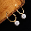 Irregular Metal Earrings for Women Girls Fashion Twisted Circle Pearl Female Dangle Drop Geometric Statement Earrings