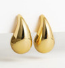 Vintage Gold Plated Chunky Dome Drop Earrings For Women Glossy Thick Teardrop Earrings Dupes Lightweight Hoops