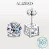 ALIZERO 2.0ct 8mm D Color Moissanite Earrings For Women Lab Grown Diamond Ear Studs 100% 925 Sterling Silver Fine Jewelry