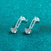 Luxury Platinum PT950 1-2 Carat Moissanite Paper Clip Tassel Drop Earrings for Women Senior Sense of Temperament Wedding Jewelry