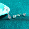 Luxury Platinum PT950 1-2 Carat Moissanite Paper Clip Tassel Drop Earrings for Women Senior Sense of Temperament Wedding Jewelry