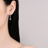 Luxury Platinum PT950 1-2 Carat Moissanite Paper Clip Tassel Drop Earrings for Women Senior Sense of Temperament Wedding Jewelry