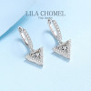 Classic Platinum PT950 Triangular Drop Earrings Shiny Diamond 1/2ct Moissanite for women's daily wear fine jewelry designer gift