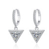 Classic Platinum PT950 Triangular Drop Earrings Shiny Diamond 1/2ct Moissanite for women's daily wear fine jewelry designer gift