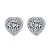 Stud Earrings for Women Pt950 Platinum Small Exquisite Pin Heart 1/2/4ct Moissanite Diamond Stud Earrings Wedding Fine Jewelry