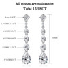 TBCYD 16.98cttw D Color Full Moissanite Drop Earrings For Women S925 Sterling Silver Long Tassel Diamond Ear Studs Fine Jewelry