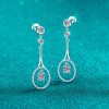Luxury Platinum PT950 Drop Earrings for Women 1ct Moissanite Diamond Tassel Senior Sense of Personality Earrings Fine Jewelry