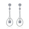 Luxury Platinum PT950 Drop Earrings for Women 1ct Moissanite Diamond Tassel Senior Sense of Personality Earrings Fine Jewelry