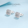 Quality PT950 Platinum Earrings 1.47Carat Moissanite D Color Sparkling Diamond Stud Earrings for Women Wedding Square Jewelry