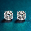 PANSYSEN GRA 0.1ct-2ct D Color Certified Moissanite Stud Earrings Lab Diamond 925 Sterling Silver Gold Plated Wedding Jewelry