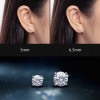 HORRIPAL D VVS1 Moissanite Earring 4 Prongs Setting Classic Trendy Fine Jewelry GRA Certified 925 Sliver Earrings for Women Man