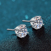 HORRIPAL D VVS1 Moissanite Earring 4 Prongs Setting Classic Trendy Fine Jewelry GRA Certified 925 Sliver Earrings for Women Man