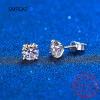 Certified 2ct D Color Moissanite Studs Earrings for Women White Gold S925 Sterling Silver Brilliant Lab Diamond Earring