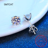 Certified 2ct D Color Moissanite Studs Earrings for Women White Gold S925 Sterling Silver Brilliant Lab Diamond Earring