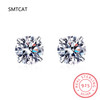 Certified 2ct D Color Moissanite Studs Earrings for Women White Gold S925 Sterling Silver Brilliant Lab Diamond Earring