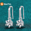 NeeTim D VVS1 Moissanite Huggie Hoop Earring for Women Lab Diamond 925 Sterling Silver Dainty Hoop Dangle Earring Fine Jewelry