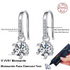 NeeTim D VVS1 Moissanite Huggie Hoop Earring for Women Lab Diamond 925 Sterling Silver Dainty Hoop Dangle Earring Fine Jewelry