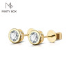 MINTYBO 14K 10K Moissanite Yellow Gold Bezel Setting Stud Earrings for Women Brilliant D VVS Solitaire 8MM Diamond Earring