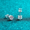 Luxury Platinum Pt950 Stud Earrings Simple Four Claw Screw Section 0.6-4 Carat Moissanite Diamond Sparkling Wedding Jewelry Gift