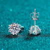 Platinum Pt950 Stud Earrings for Women Snowflake Heart-shaped Six-pronged 0.6/1/2/3/4ct Moissanite Diamond Earrings Fine Jewelry