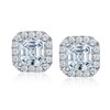 SEASKY 925 Sterling Silver Moissanite Studs Earrings for Women 1.6ct D Color Asscher Cut Sparkling Diamond Earrings Fine Jewelry