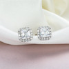 SEASKY 925 Sterling Silver Moissanite Studs Earrings for Women 1.6ct D Color Asscher Cut Sparkling Diamond Earrings Fine Jewelry