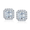SEASKY 925 Sterling Silver Moissanite Studs Earrings for Women 1.6ct D Color Asscher Cut Sparkling Diamond Earrings Fine Jewelry