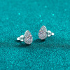 Luxury Platinum PT950 Stud Earrings for Women Pear-shaped 1ct Moissanite Diamond Earrings Drop-shaped Simple Fine Jewelry Gift