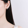 Platinum Pt950 Hoop Earrings for Women Senior Sense of Light Luxury Niche Earrings Temperament Simple 0.72ct Moissanite Buckle