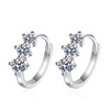 Platinum Pt950 Hoop Earrings for Women Senior Sense of Light Luxury Niche Earrings Temperament Simple 0.72ct Moissanite Buckle
