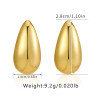 Exaggerate 50mm Big Water Drop 18K Gold Plated Metal Oversize Dupes Thick Drop Earrings Lightweight Stainless Steel Jewelry New