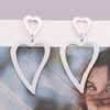 Gold Color Metal Drop Earrings Irregular Hollow Heart Pendants Earrings Twisted Geometric Personality Earrings for Women