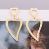 Gold Color Metal Drop Earrings Irregular Hollow Heart Pendants Earrings Twisted Geometric Personality Earrings for Women