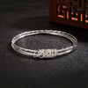 Fashion 925 Sterling Silver Woman Cuff Bracelet Open Leaf Shaped Adjustable Charm Bangle Girls Party Jewelry Christmas Gifts