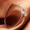 Fashion 925 Sterling Silver Woman Cuff Bracelet Open Leaf Shaped Adjustable Charm Bangle Girls Party Jewelry Christmas Gifts