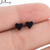 Fashion Stainless Steel Geometric Earrings Black Small Star Moon Round Triangle Ear Studs for Women Men Hip Hop Ear Jewelry 2024